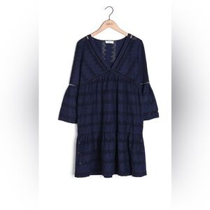 Ba&sh Gaia Dress – US Size 6 – Navy Blue, Baby Doll Style